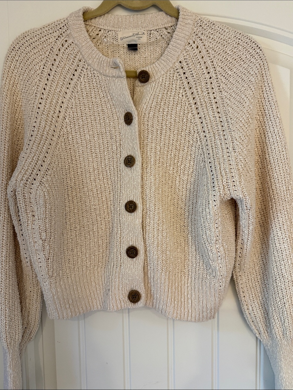 Universal Thread Cream thick-Knit Button Cardigan